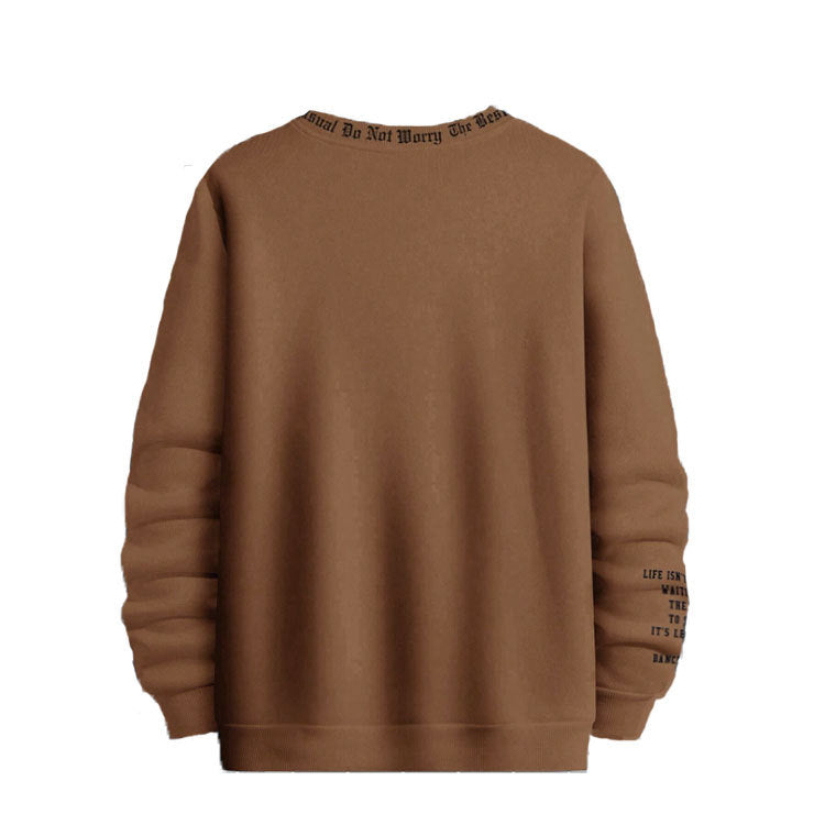 Men's Solid Color Outdoor Fitness Casual Fashion Printed Pullover Top 20