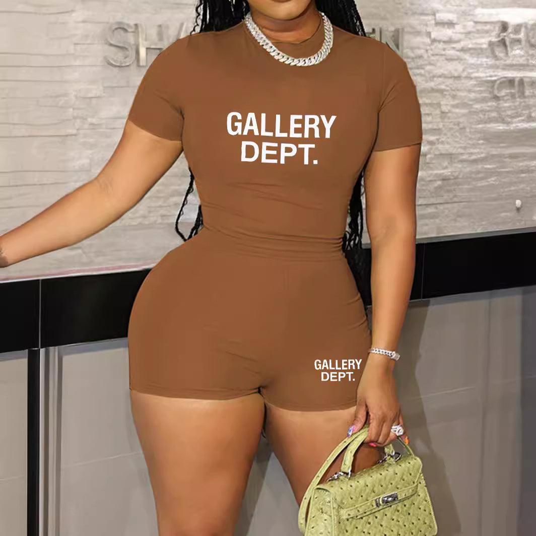 Women candy color Casual short-sleeved top and shorts two-piece set 9