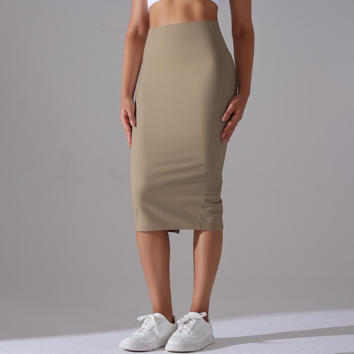 Women High Waist Stretch Slit Sports Skirt 57