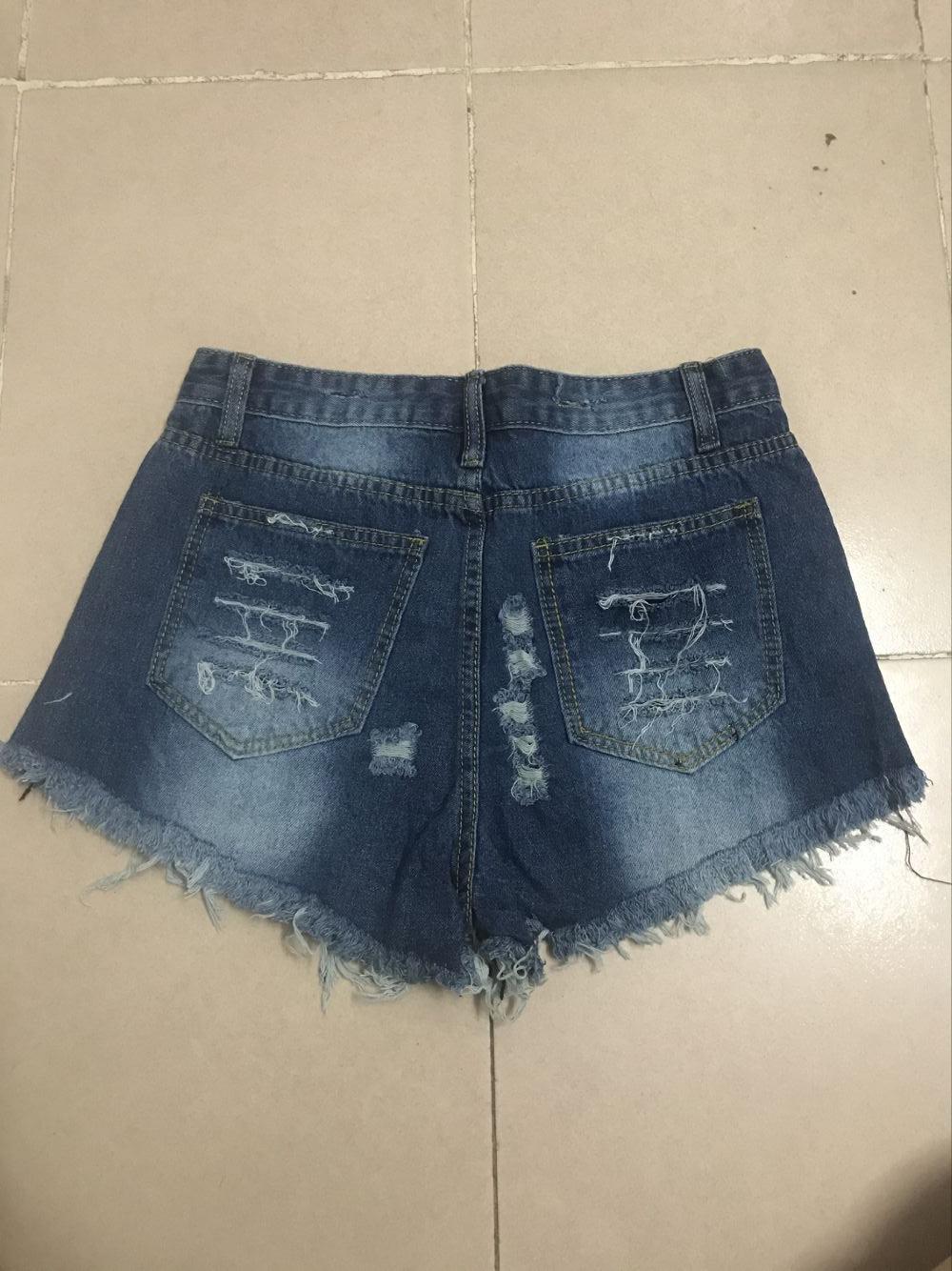 Women American Flag Ripped Tassel Denim Shorts 9