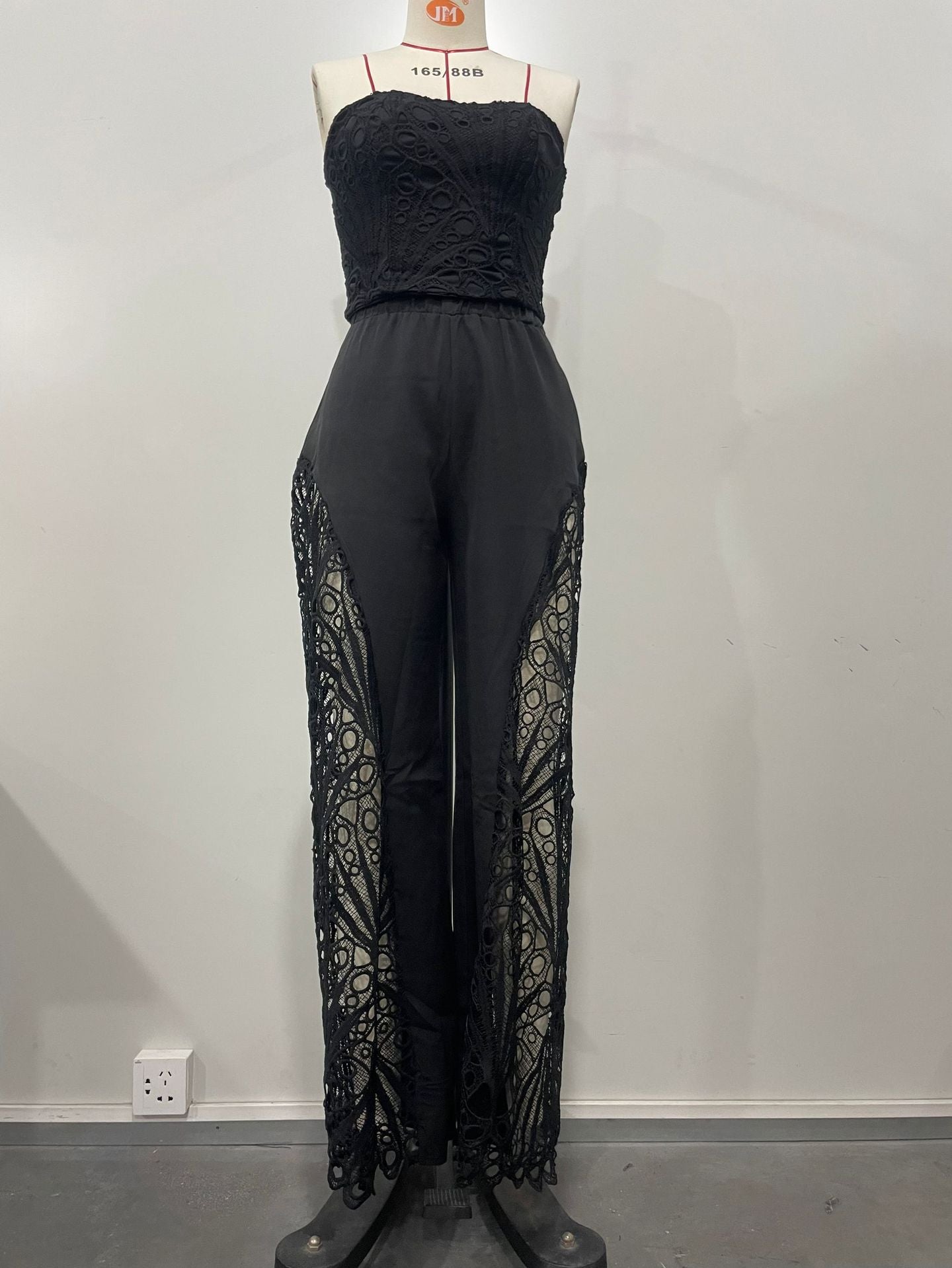 Women Lace Strapless Top and Pant Two-piece Set 15