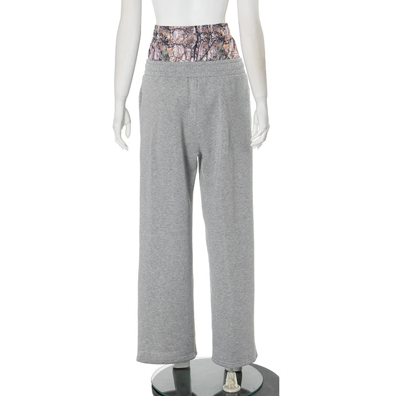 Fashion Print Fall Style Pactchwork Sports Casual Pants 9