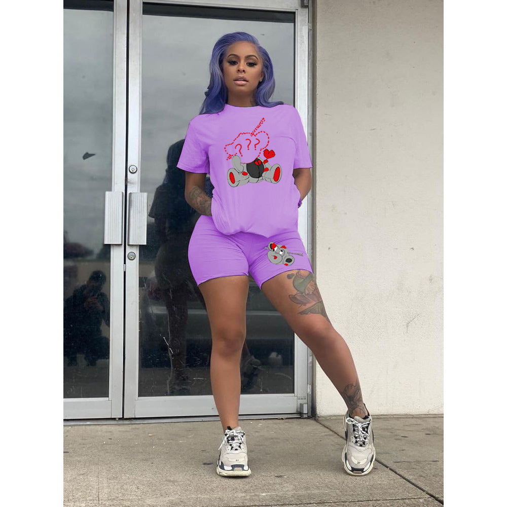 Women T-shirt and shorts two-piece set