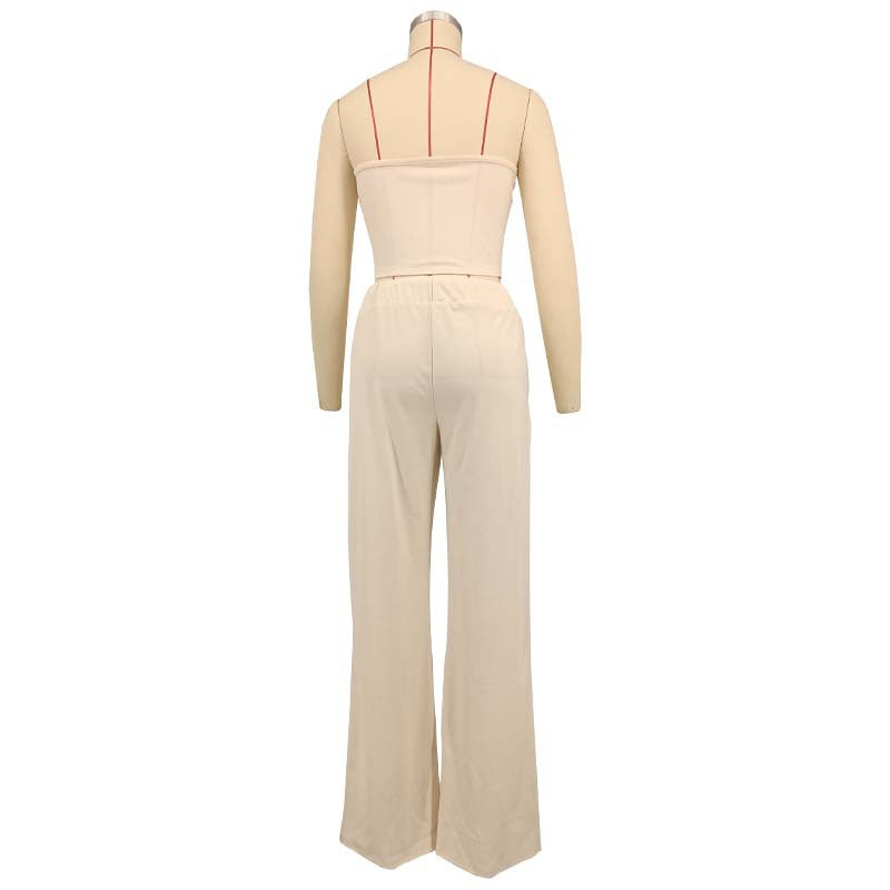 Women heart-shaped Strapless Top and Casual trousers two-piece set 10