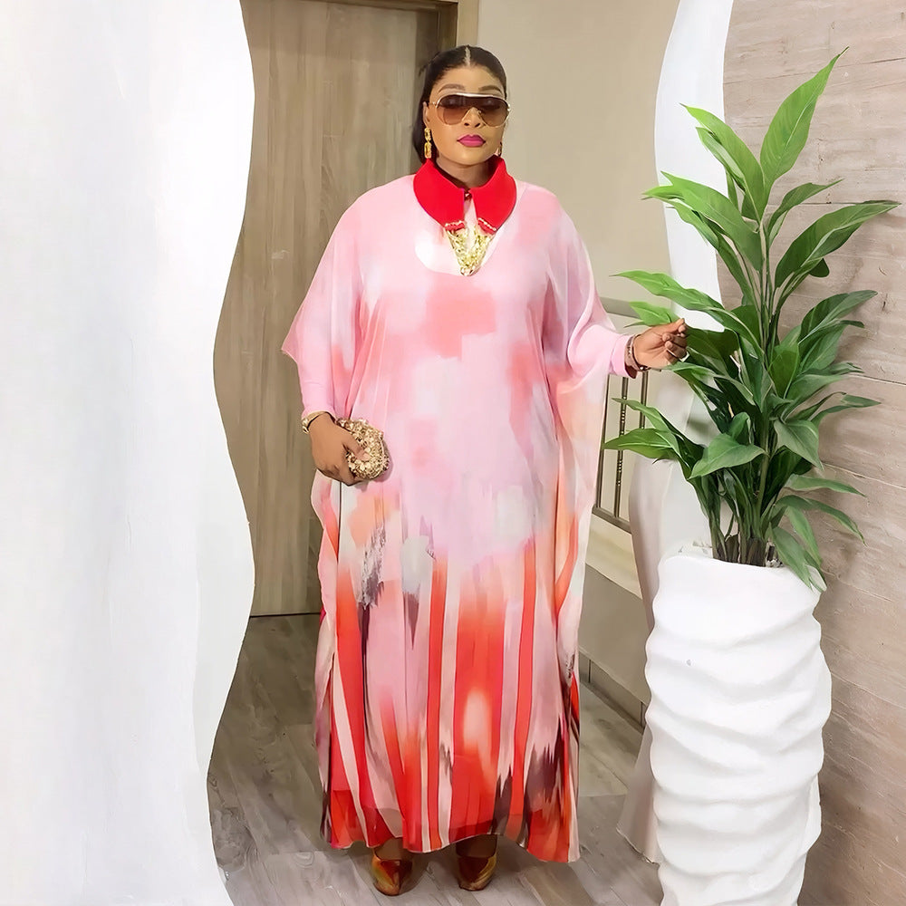 Print Robe Africa Plus Size Two-Piece Women's Dress 5