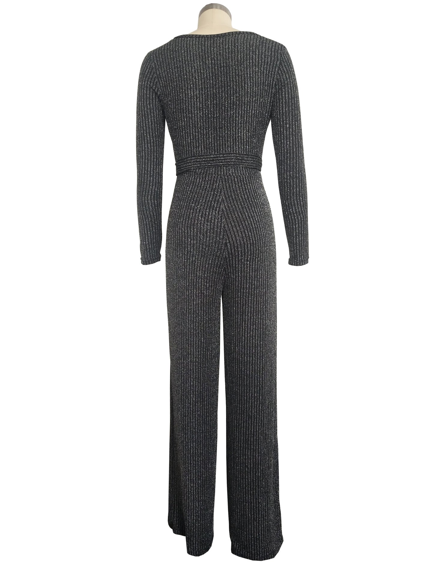 Winter Fashion V-Neck Belt Women's Jumpsuit 31