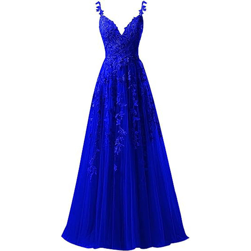 Women suspender tulle lace applique party ball evening dress（Processing time need 3-6 days） 14