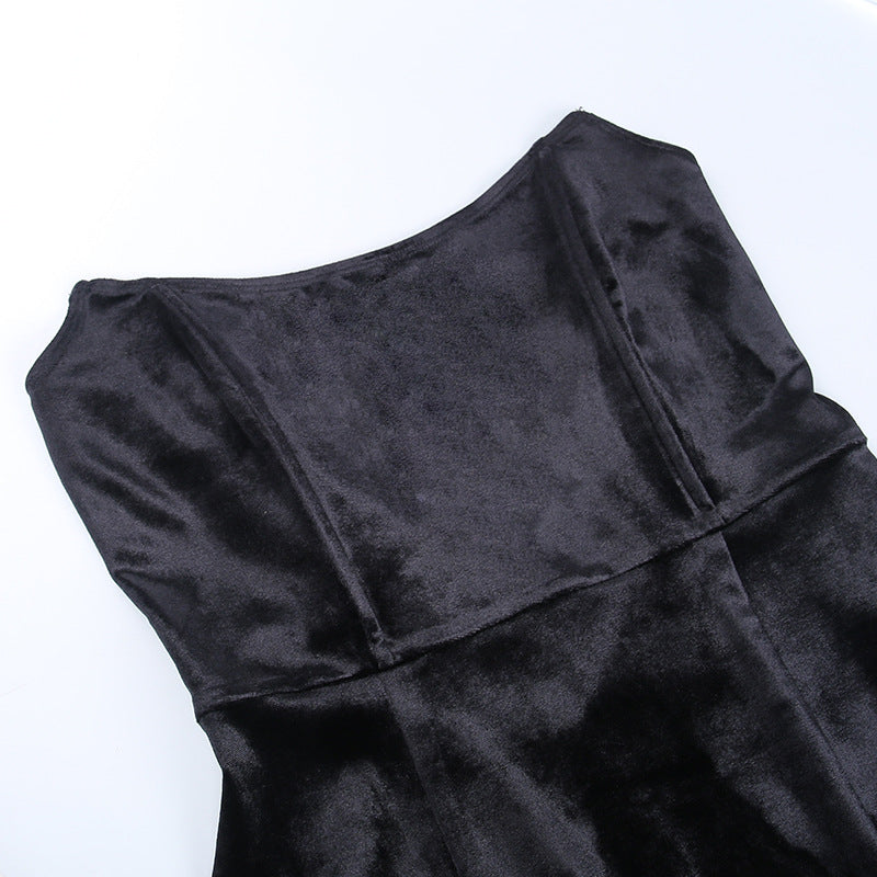 Women One Shoulder Bow Strapless Dress Two-piece Dress Set 20