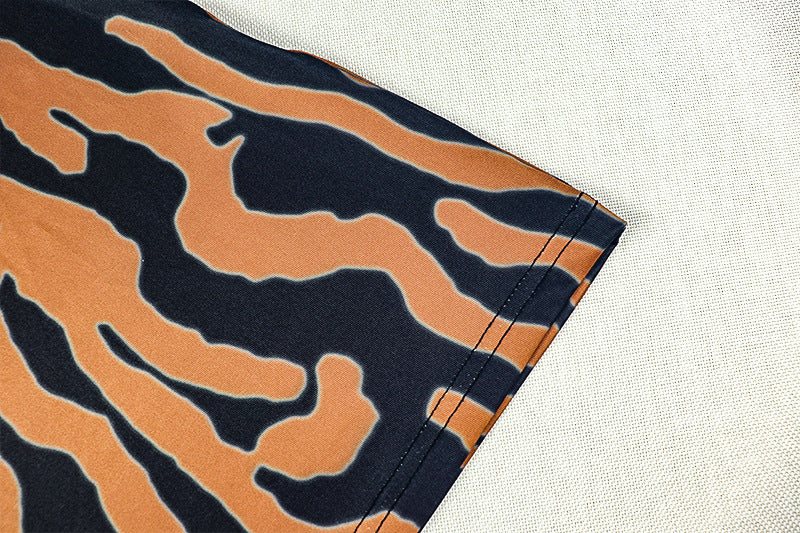 Chic Print Women's Off-Shoulder Long Sleeve Short  odycon Dress 13