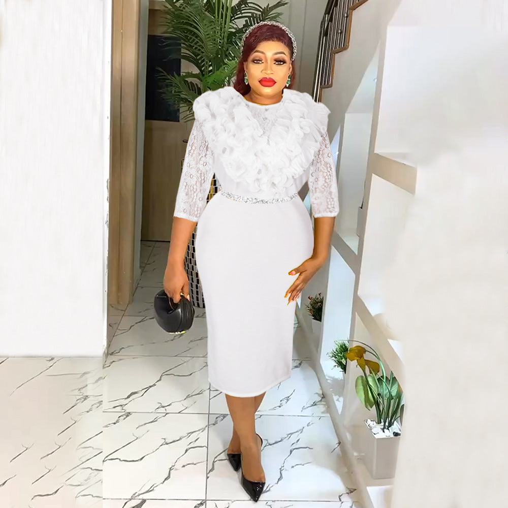 Plus Size African Women Clothing Career Bodycon Dress 3