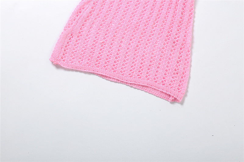 Spring Sexy Halter Neck Low Back Slim Flared Jumpsuit 23