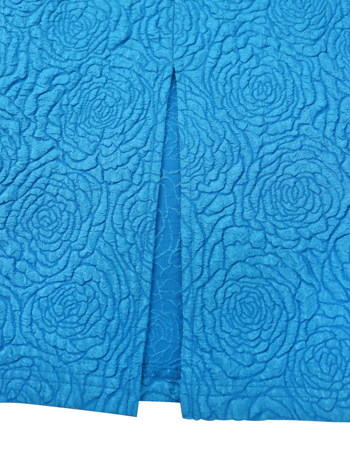 Plus Size Asymmetrical Puff Sleeve High Waist Jacquard Formal Dress 14