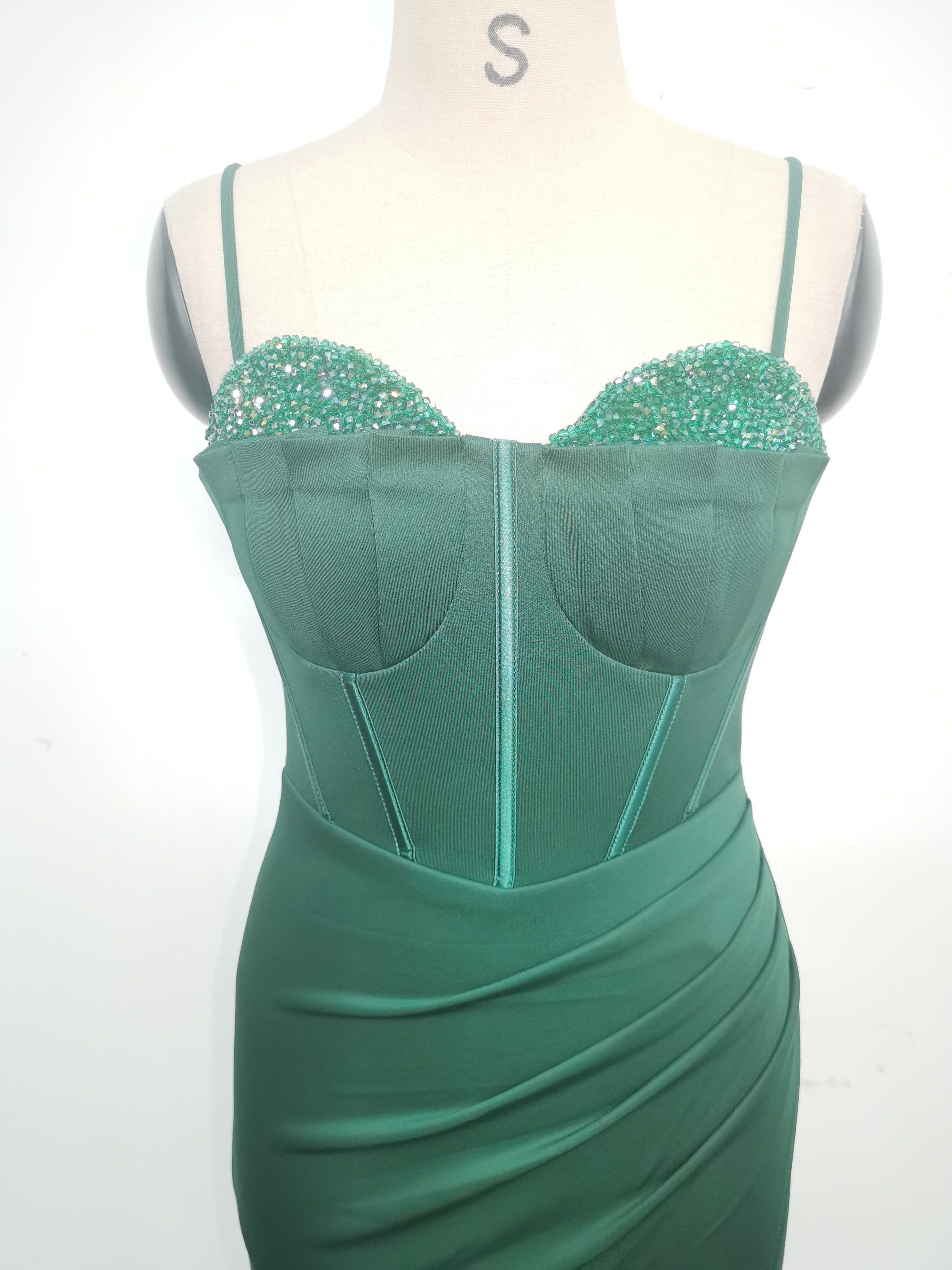 Women Fishbone Crystal Evening Dress 24