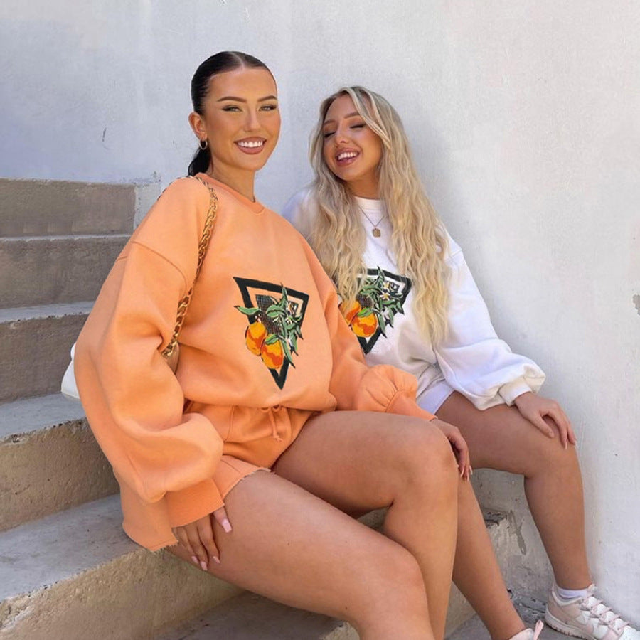 Autumn women's loose fashionable and casual two-piece shorts set 8