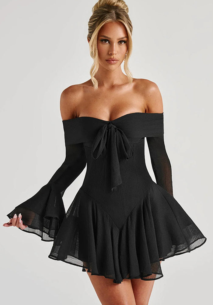 spring and summer fashionable sexy Slim Waist Off Shoulder dress