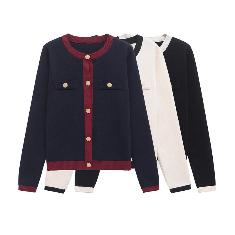 Women Autumn Gold-breasted Knitting Top 7