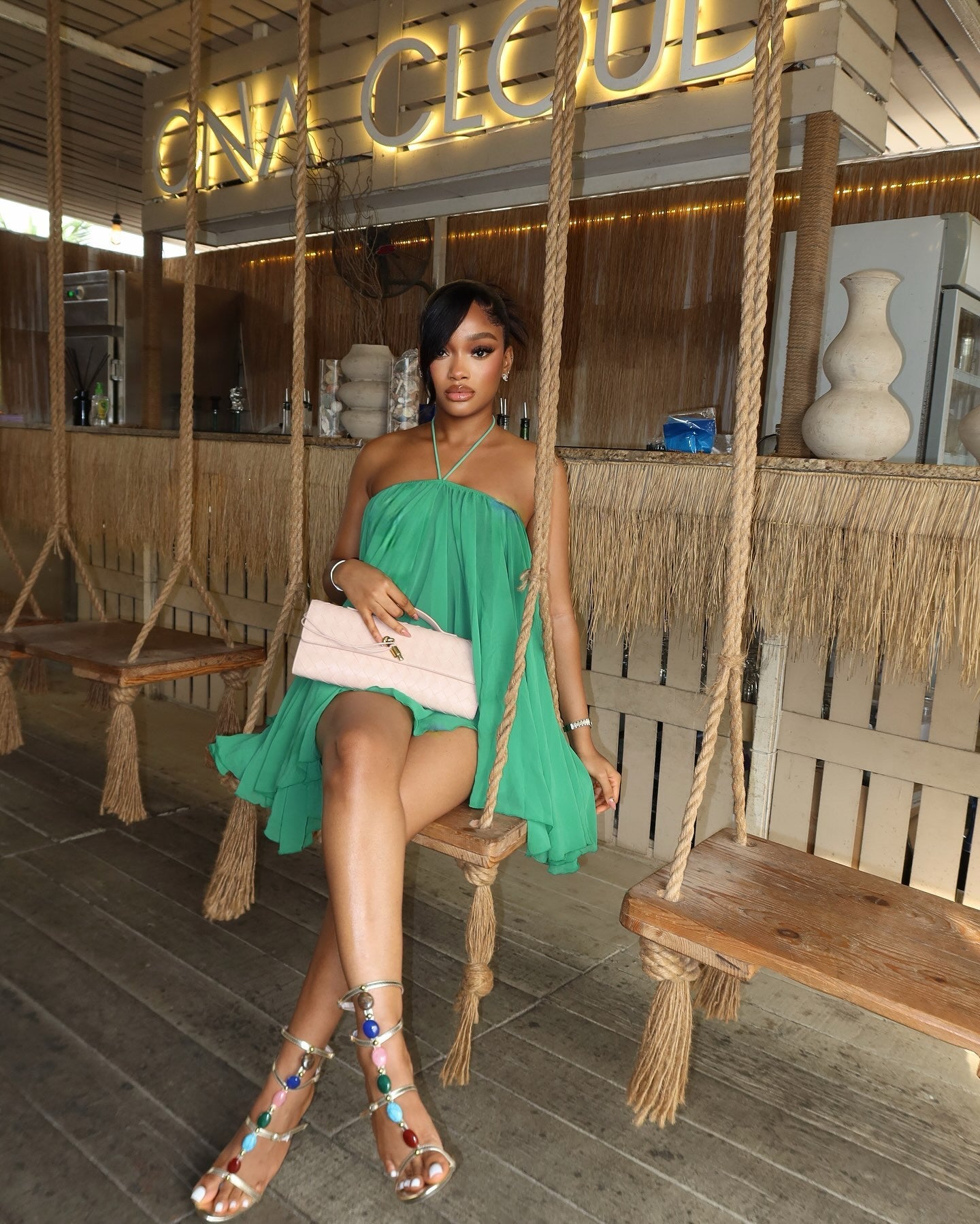 Women Spring Summer Halter Neck Strapless Dress 11