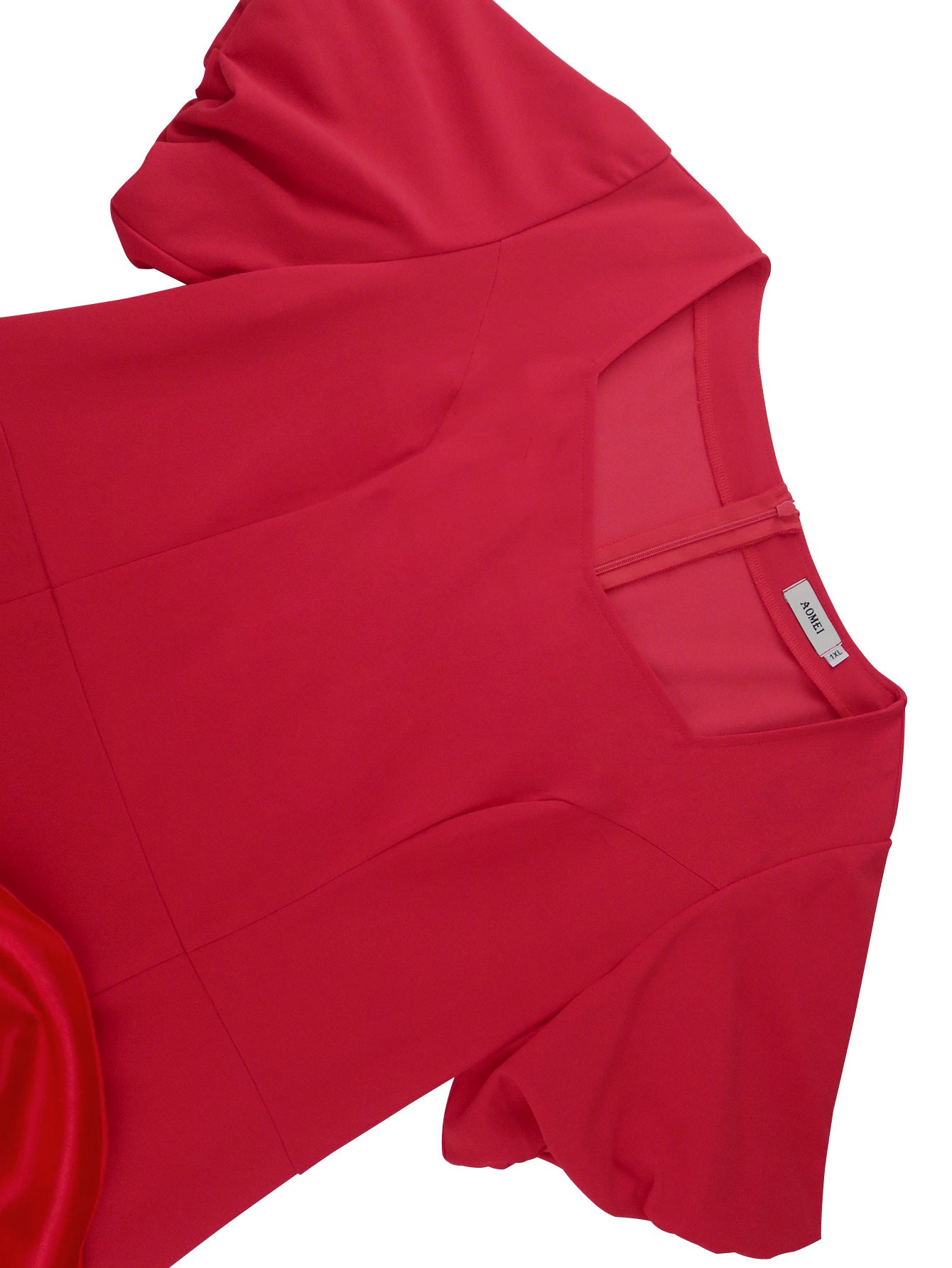 Square Neck Puff Sleeve Fishtail High Waist Formal Party Dress 5