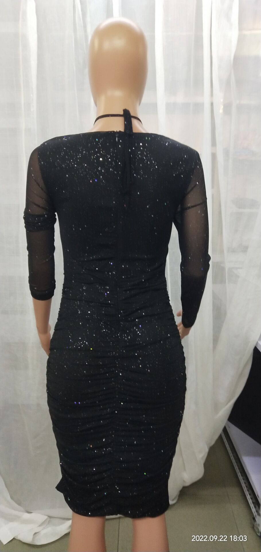 Women Halter Neck Long Sleeve Bodycon Dress 8