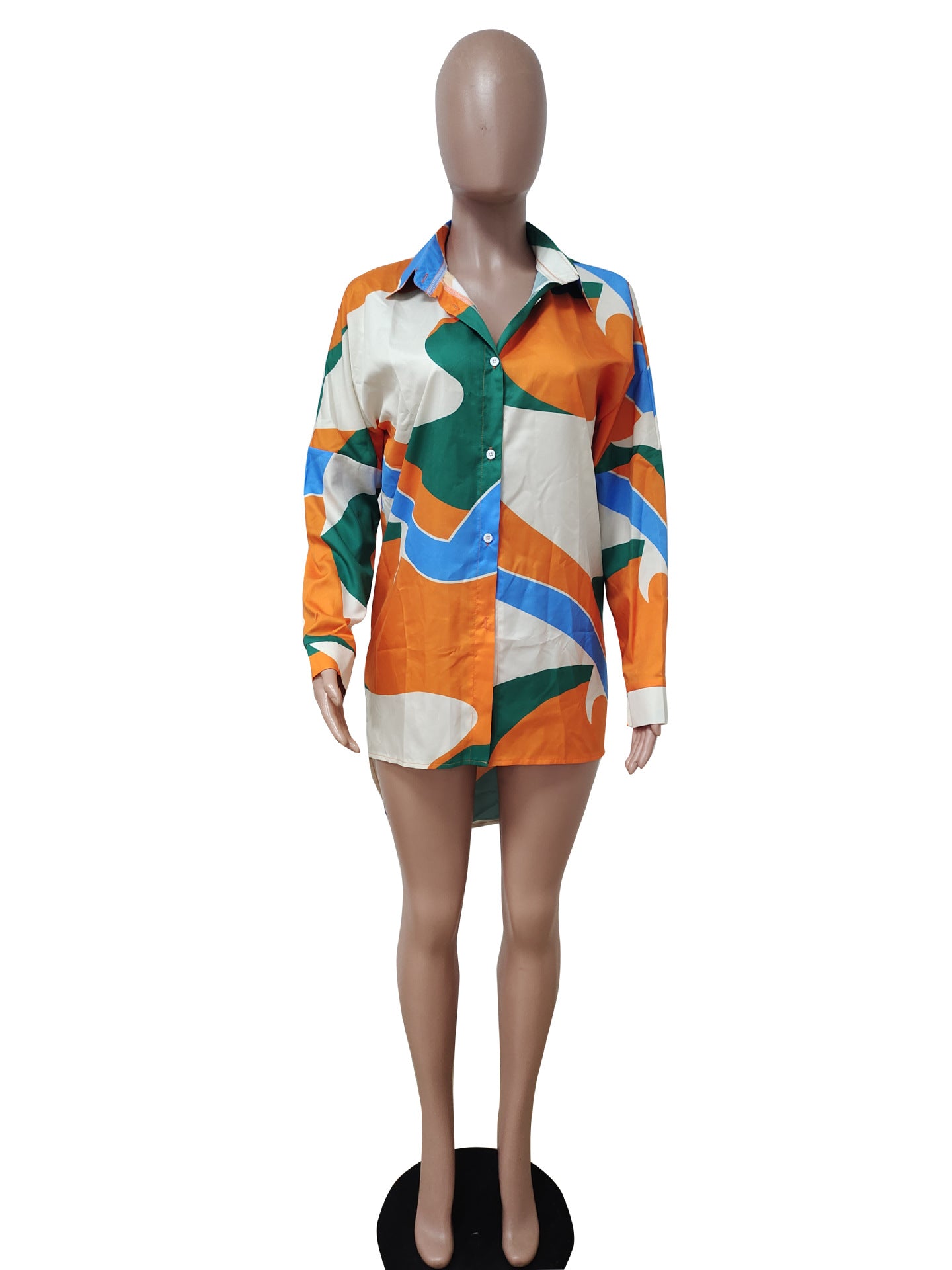 Women's Tie Dye Print Fashion Cardigan Dress 17