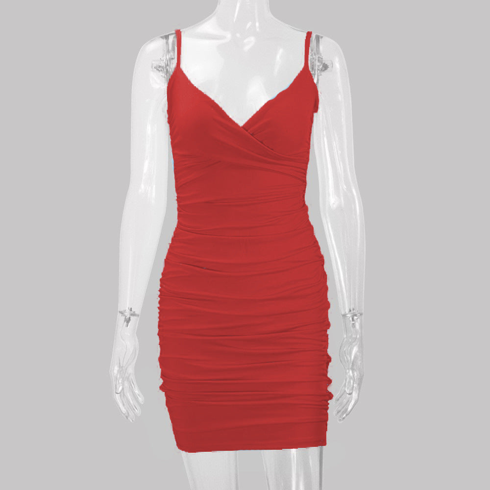 Women's Clothes Sexy Summer Style Straps V-Neck Bodycon Dress 31