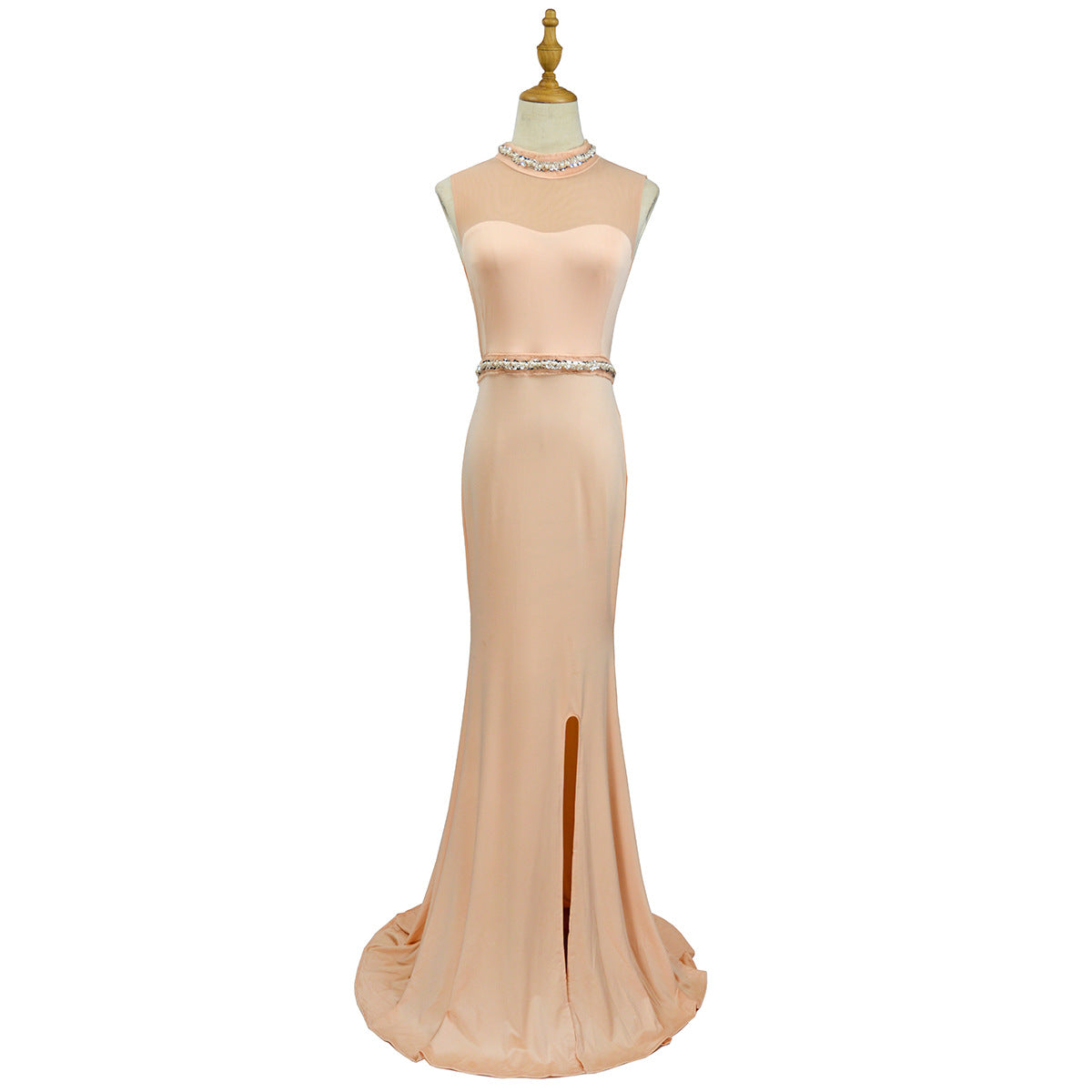 Women's Dress Patchwork Diamond Low Back Mearmaid Evening Dress Formal Party Long Gown 8