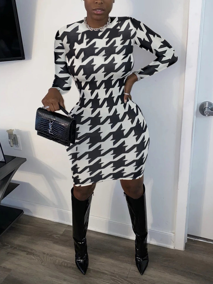 Women's Sexy Tight Fitting Style Printed Dress 3