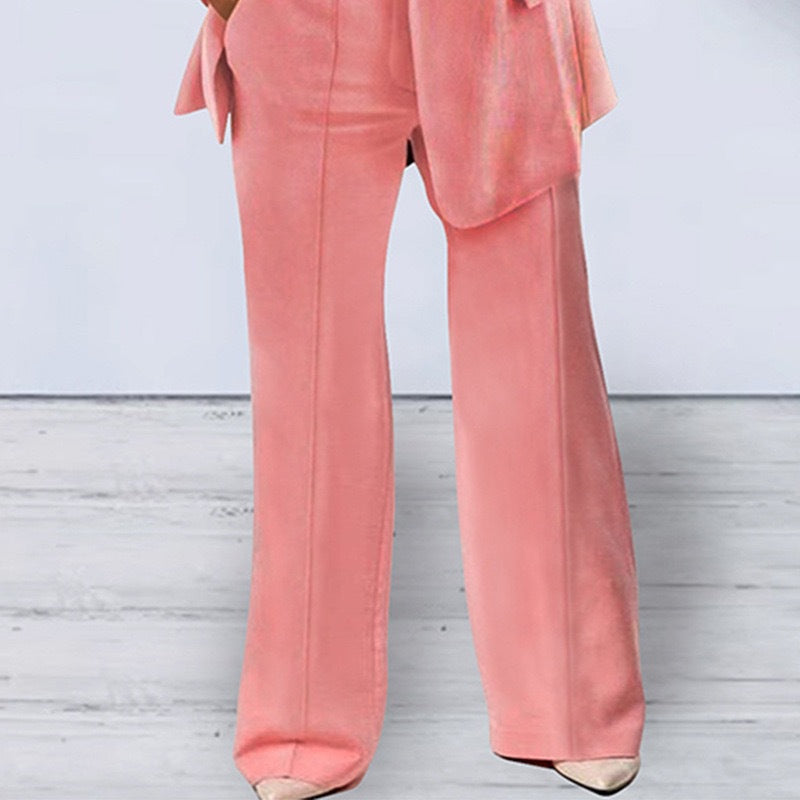 Spring/Summer Fashion Turn-Down Collar Blazer Pants Set 22