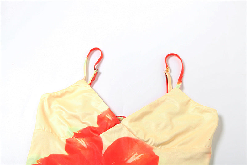 Women Summer Sexy Print Suspender Top Bodycon SkirtTwo Piece Set 11