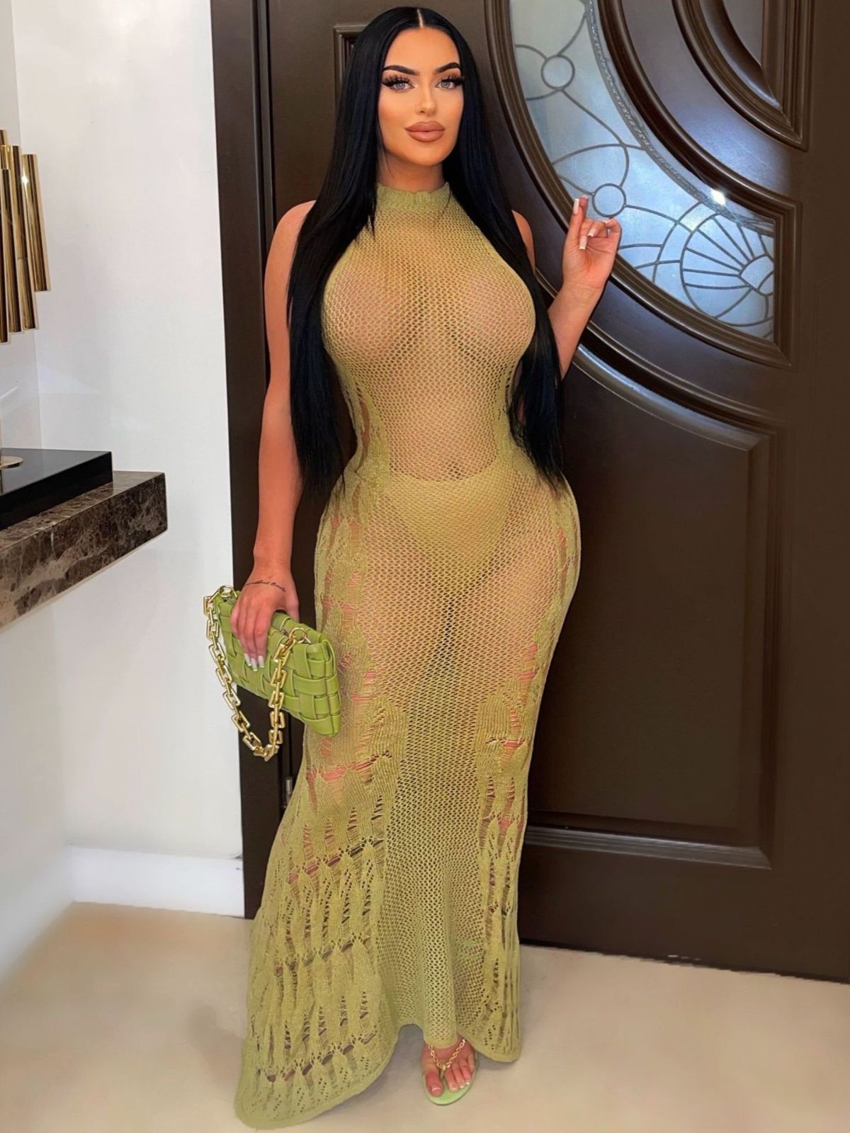 Women Summer Sexy Hollow Beach Long Dress 6