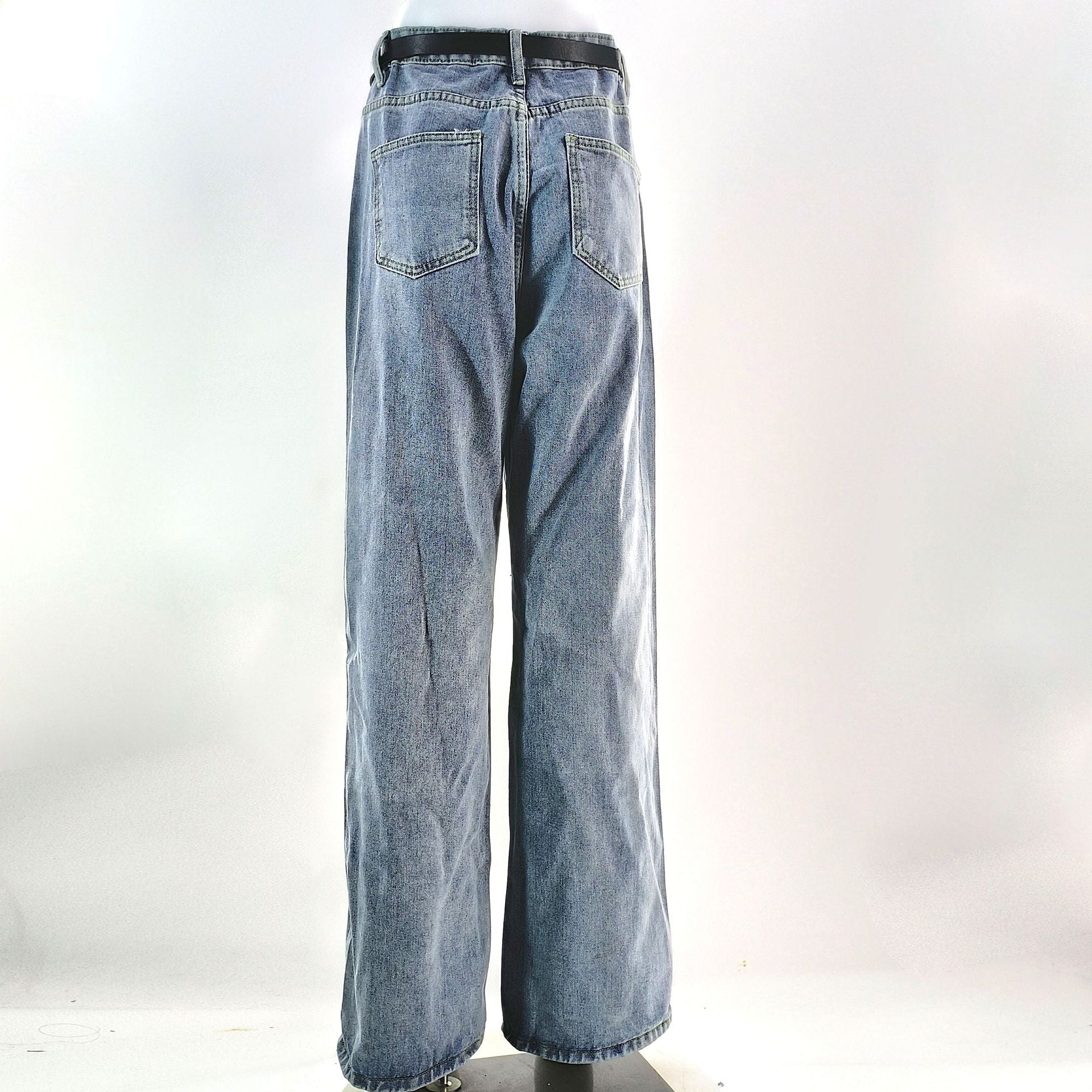 Women washed denim cargo Pants 14