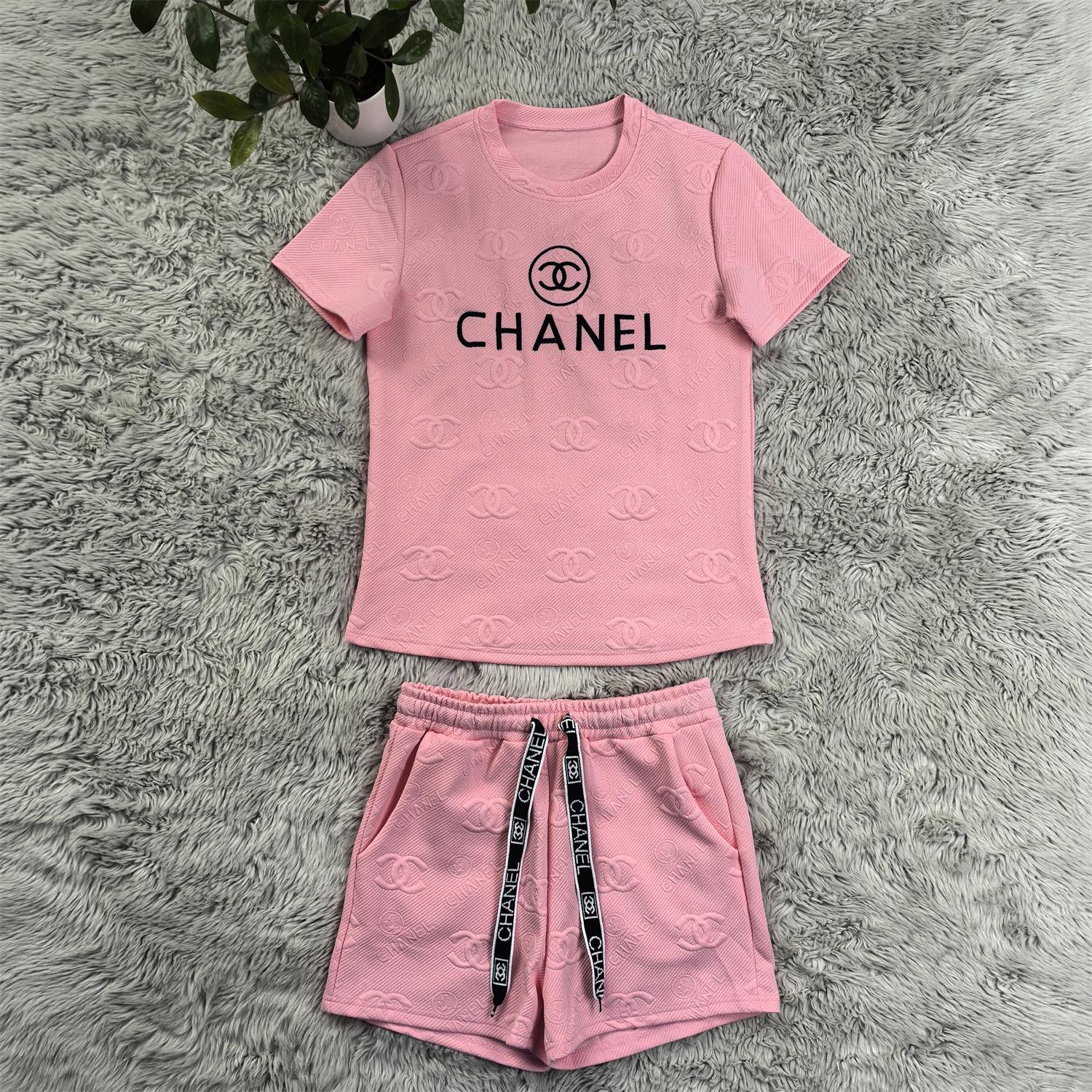 Summer Fashion Casual Sport Solid color two piece shorts set 9