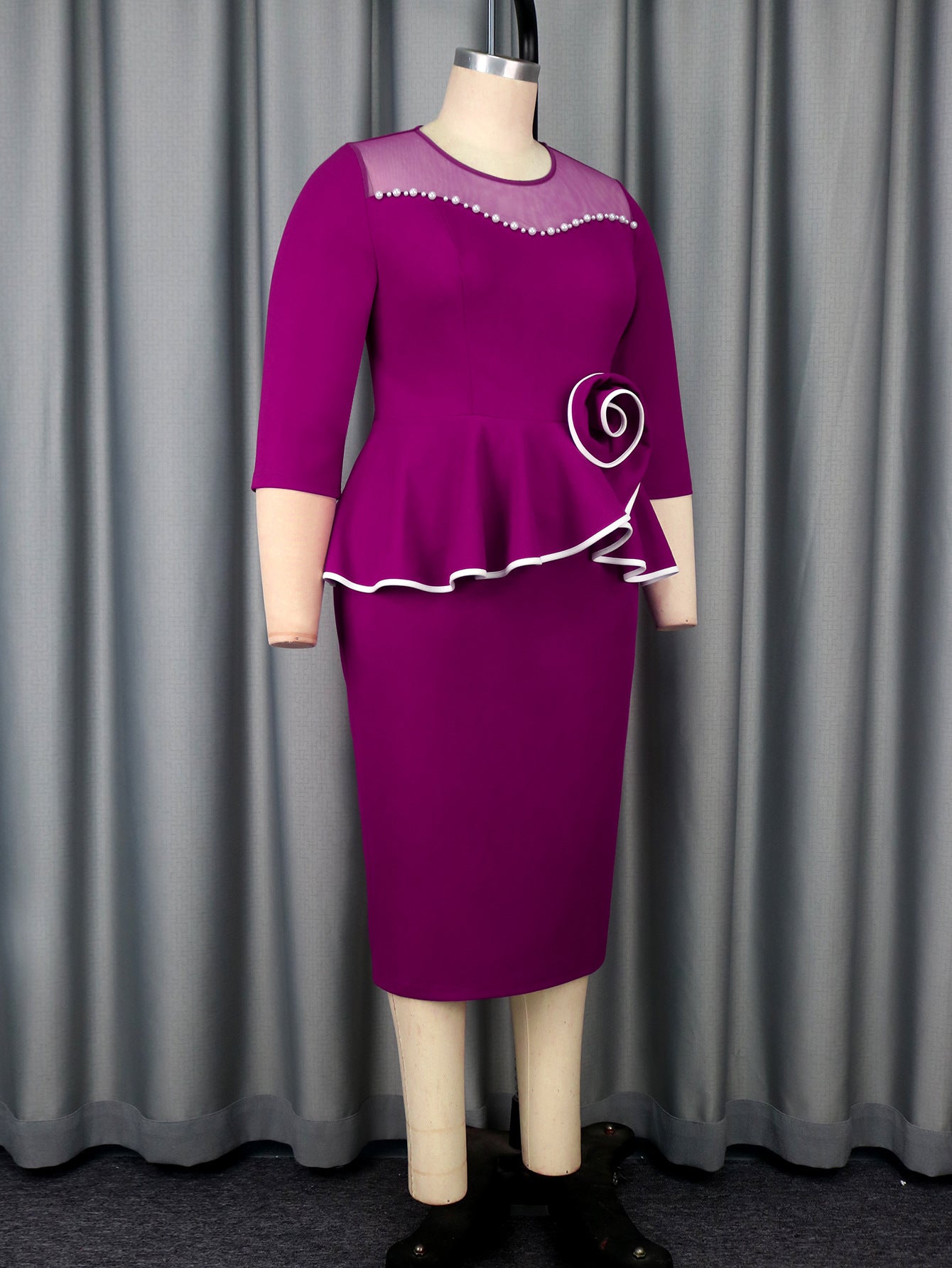 Plus Size Women ruffled bodycon Birthday Dress 6