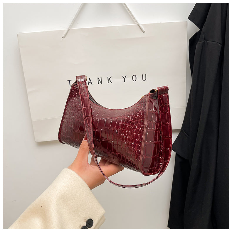 Handheld mini women's bag winter fashion shoulder bag Trendy gradient underarm baguette bag 56