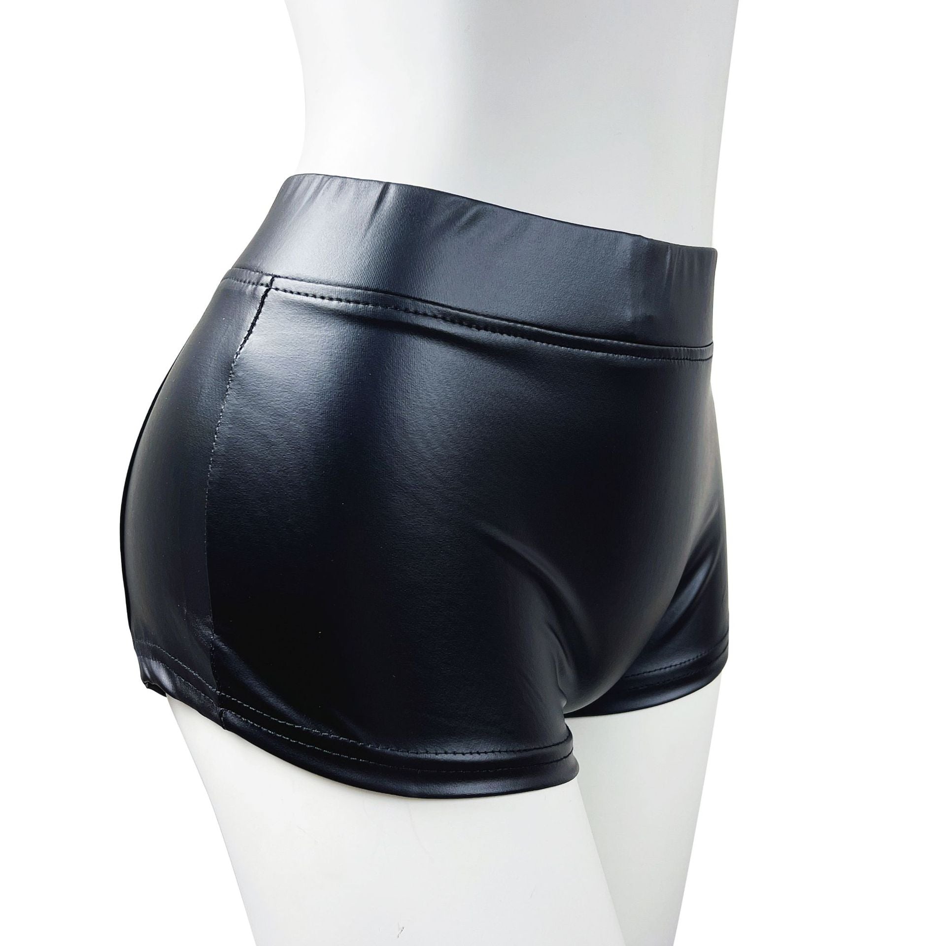 Women Summer Stretch Pu-Leather Casual Shorts 10