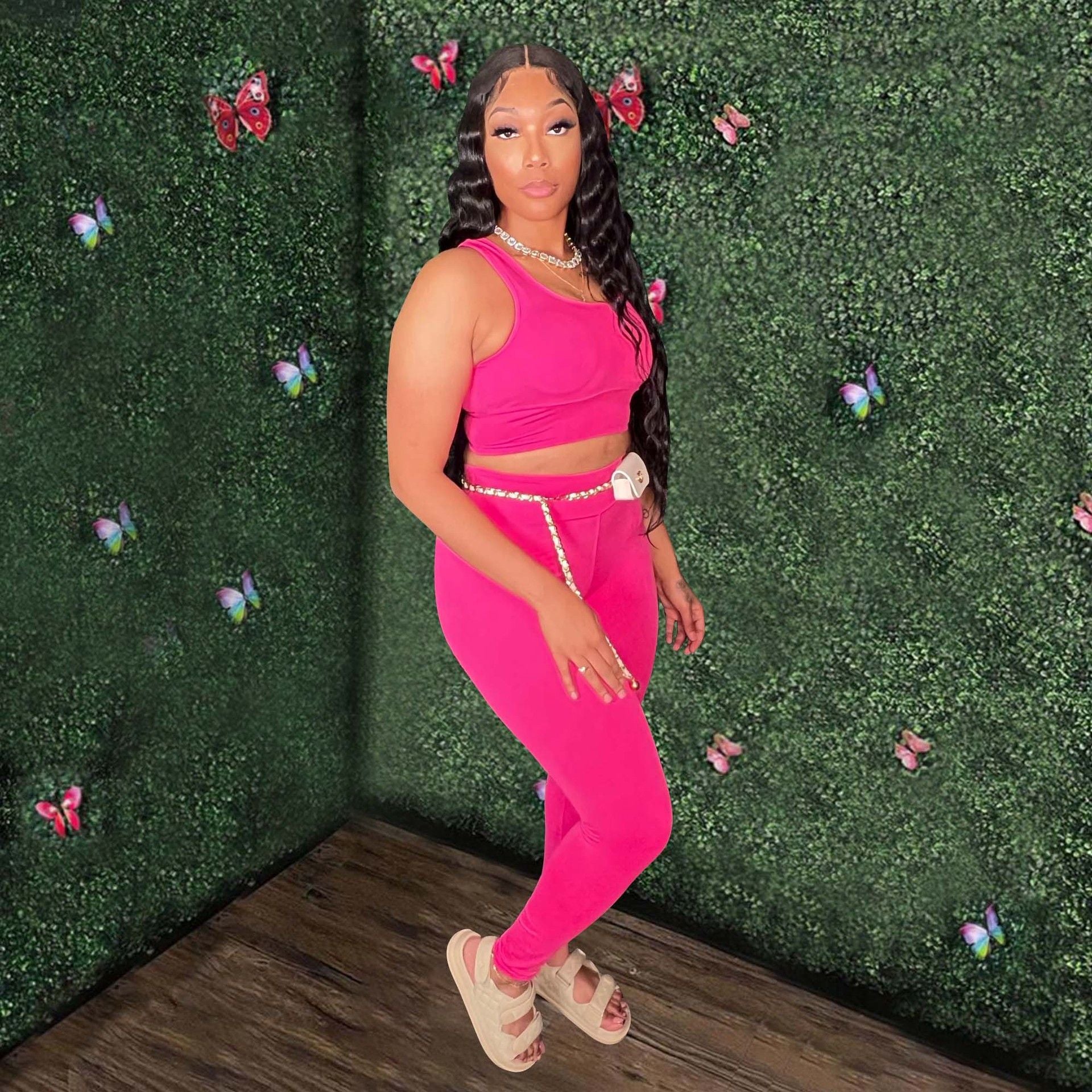 Women's Sexy Vest Outdoor Sports Tight Fitting Yoga Pants Two-Piece Set 11