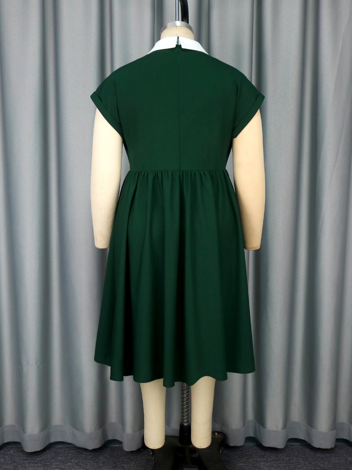 Plus Size Retro Peter Pan Collar Cocktail Elegant A-Line Dress 5