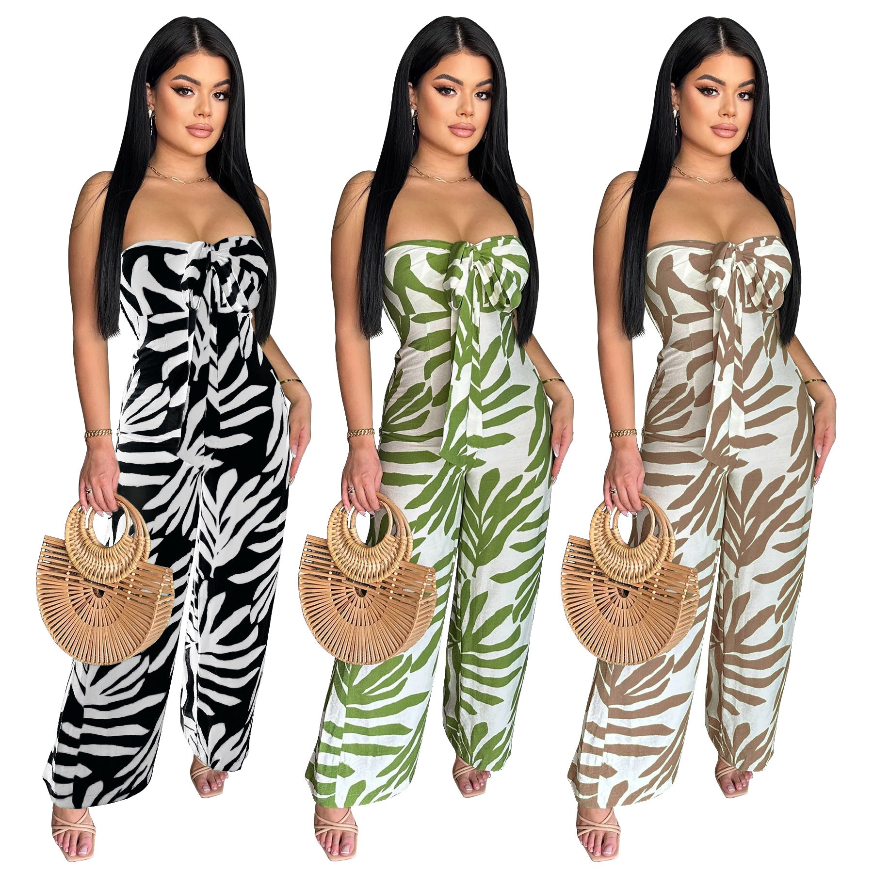 Women Printed Off Shoulder Jumpsuit 5