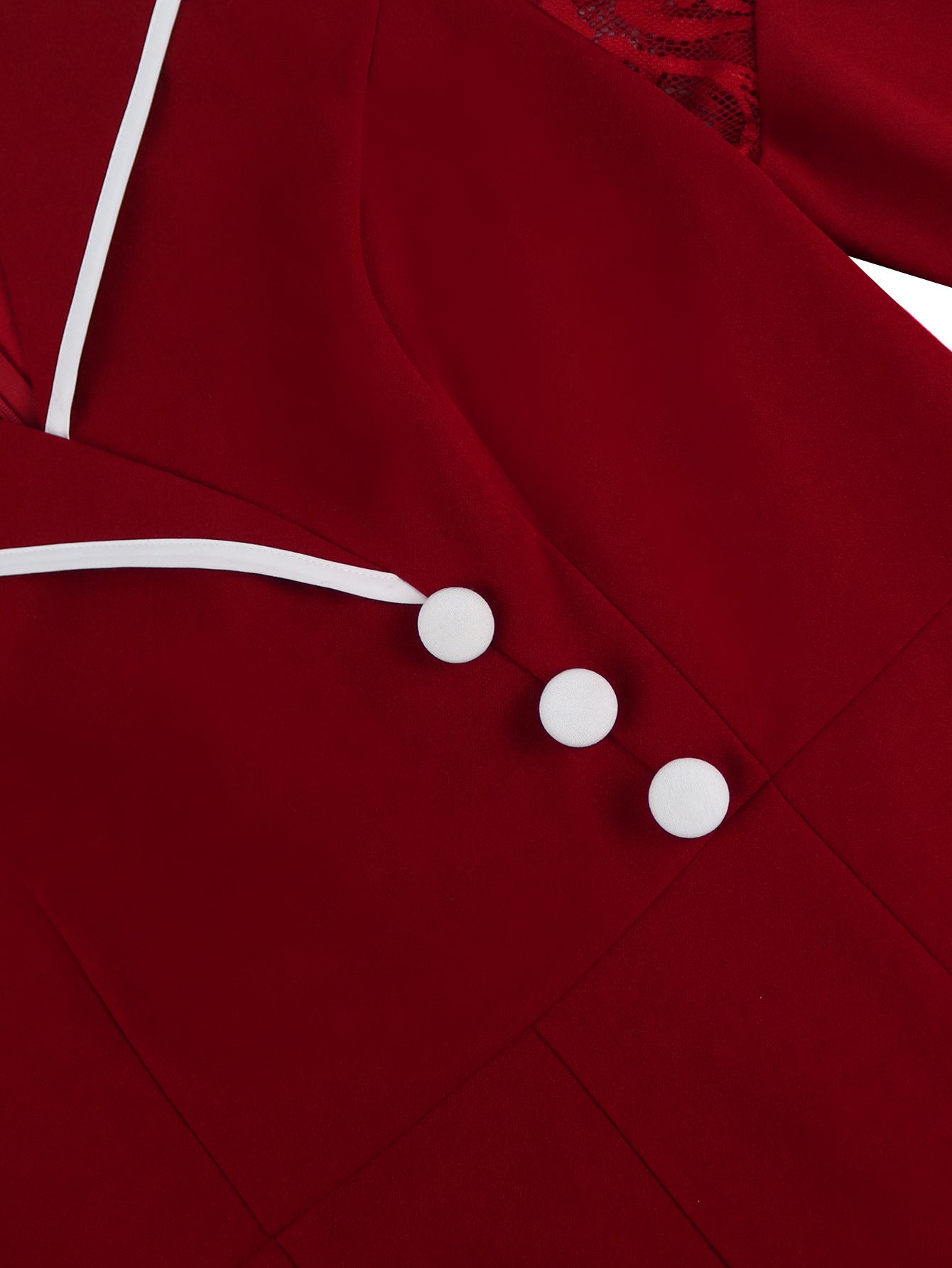 Fashion Turndown Collar Contrast Bell Bottom Sleeve Plus-Size Formal Party Dress 15