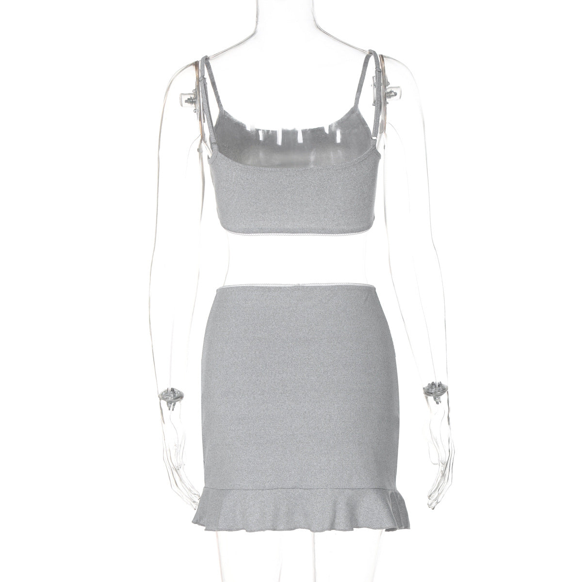 Women summer sexy Crop Top and skirt two-piece set 9