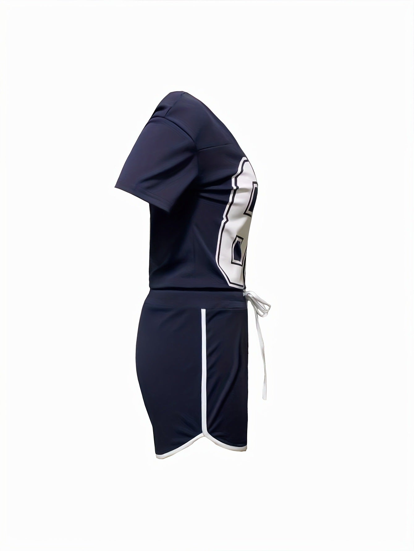 Women casual digital print short-sleeved top and shorts two-piece set 12