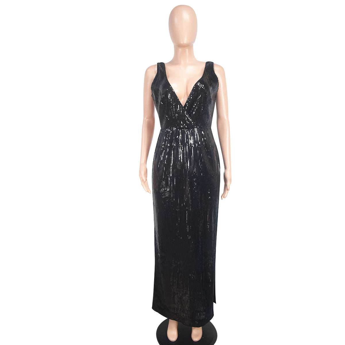 Fashion Sexy Strap Low Back Sequined Party Long Dress 5