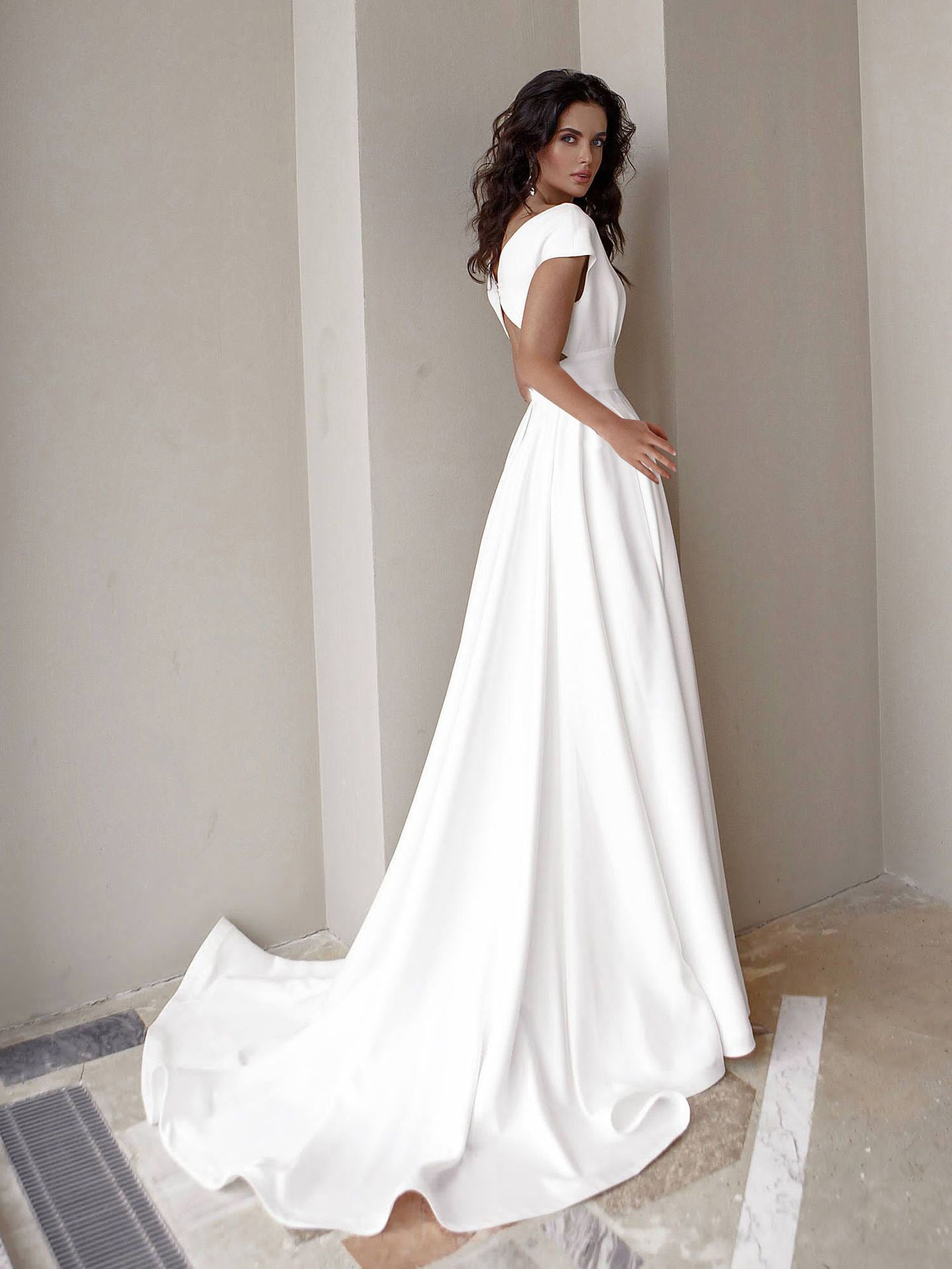 Women’s Chic Eveningwear Off Shoulder Solid Color Slit Maxi Dress 8