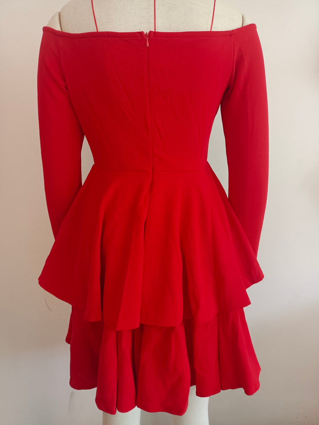 Women Sexy Elegant Deep V Neck Long Sleeve Princess Dress Evening Dress 9