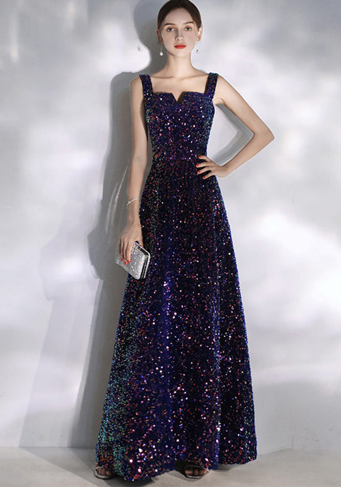 Women Sequin Suspender Annual Meeting Evening Dress（Processing time need 3-6 days）