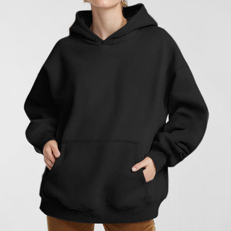 Autumn Loose Solid Color Hooded Pocket Fashion Hoodies 8