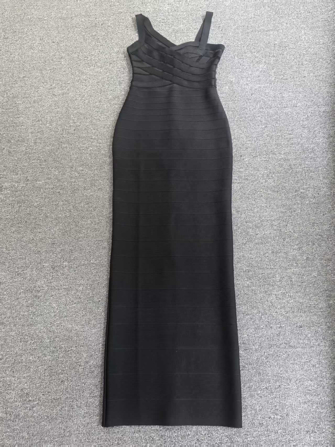Women cross hollow V Neck black and white Formal Party dress 8