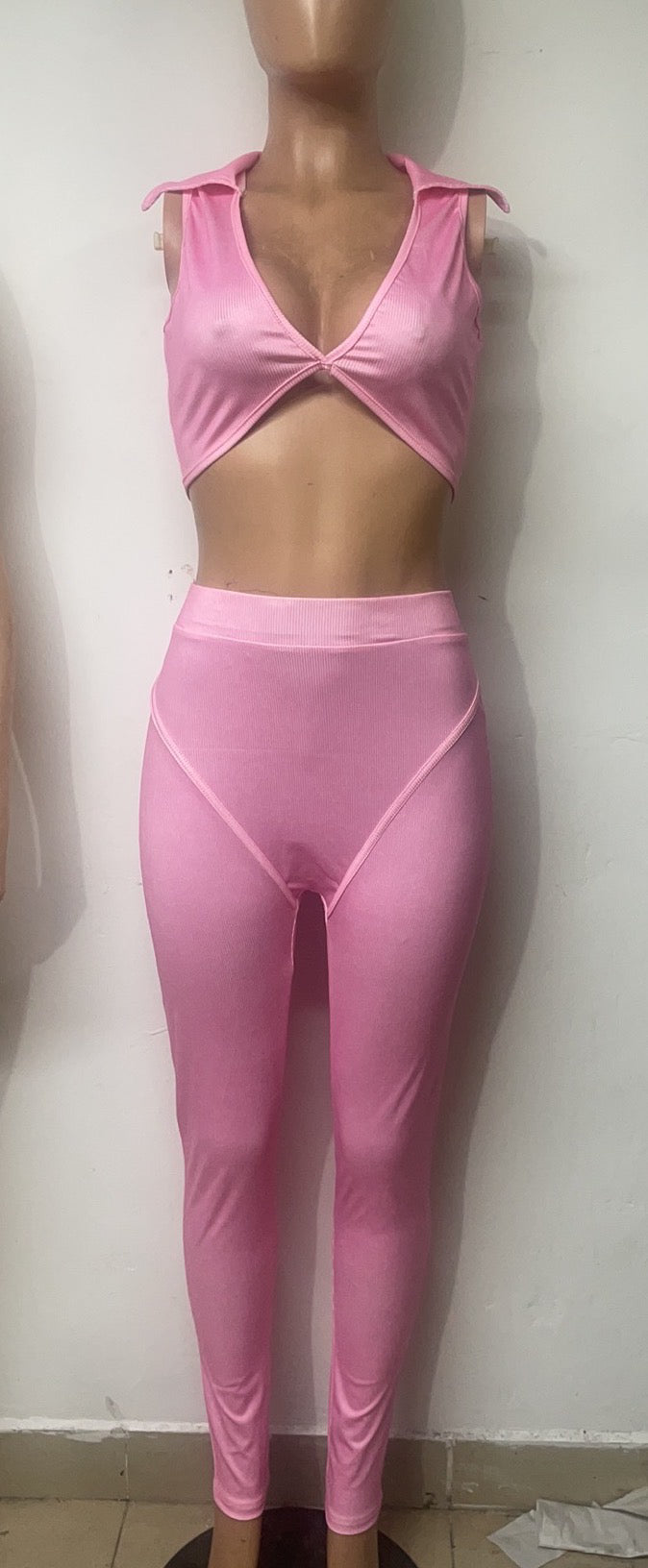 Women Printed Sleeveless Top and Trousers Casual Two-piece Set 7