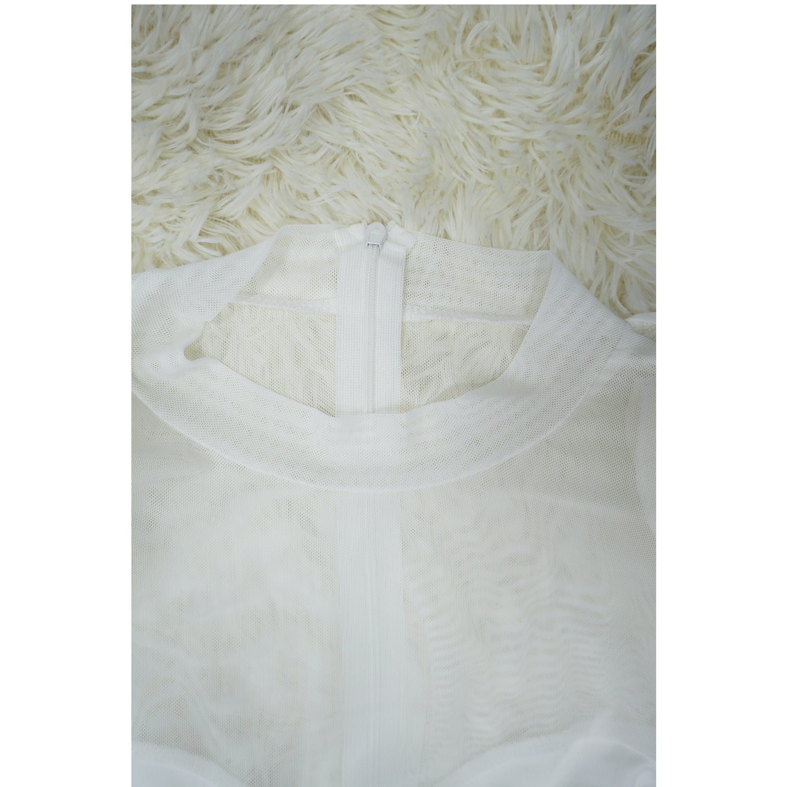 Women's mesh patchwork see through patch Slim Waist dress 18