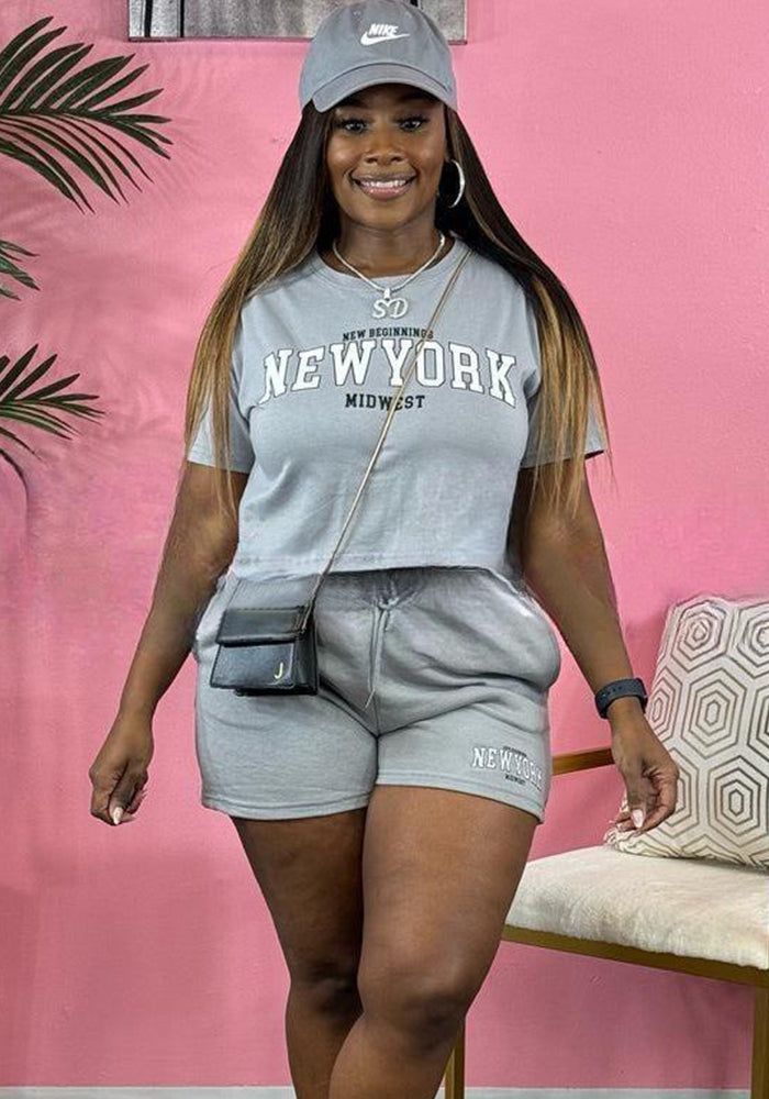 Women's Summer Fashion Casual Loose Women's Short Sleeve T-Shirt Shorts Set